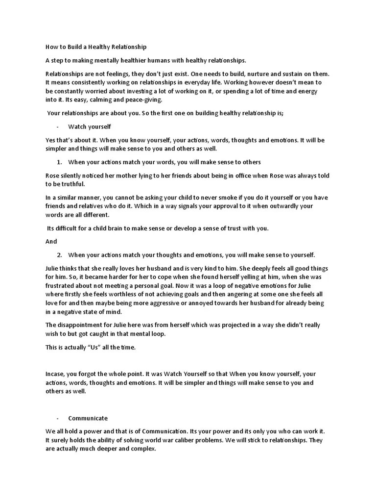Building A Healthy Relationship | PDF | Anger | Psychological Concepts