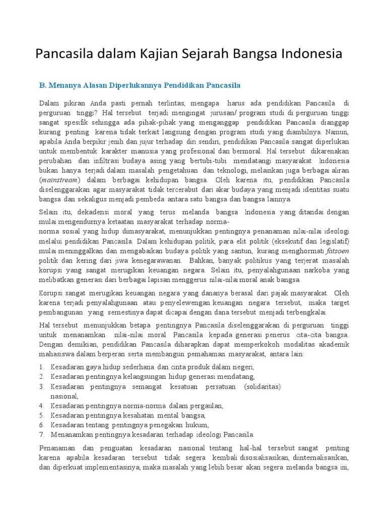 Pendidikan Pancasila Dan Peranannya Dalam Membangun Karakter Bangsa | PDF