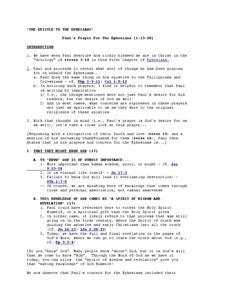 EPHESIANS CH 1 Pt2 | PDF | Paul The Apostle | Logos (Christianity)