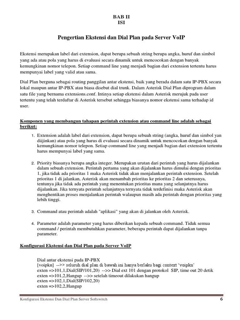 Ekstensi dan Dial Plan pada Server VoIP | PDF