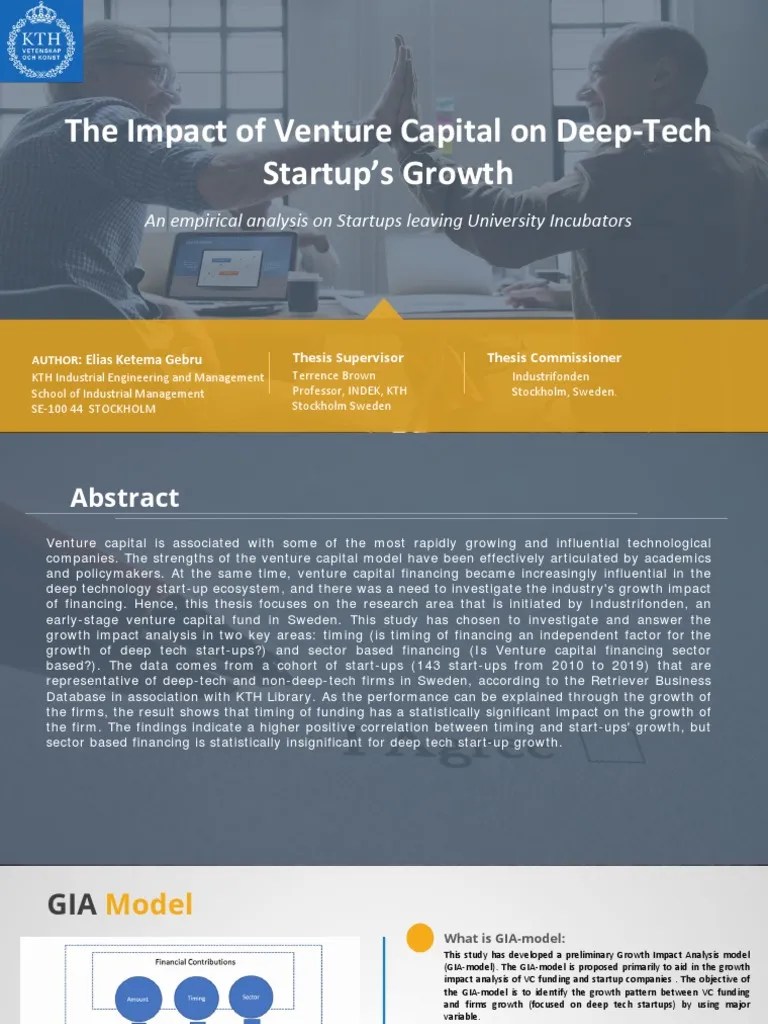 The Impact Of Venture Capital On Deep-Tech Startup's Growth | PDF | Corporate Finance | Venture ...