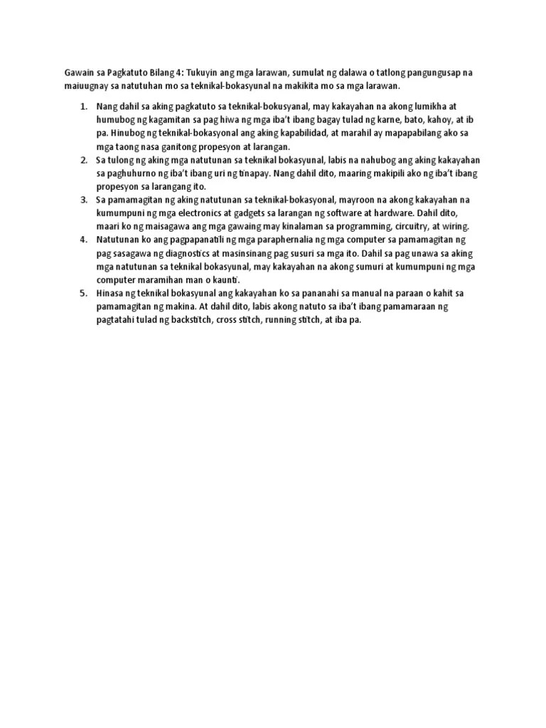 Gawain Sa Pagkatuto Bilang 4 | PDF