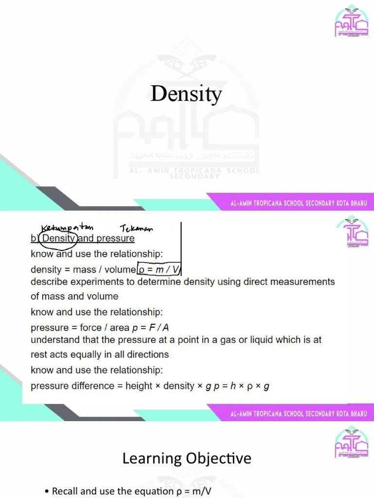 Density (Calculation) | PDF | Litre | Density