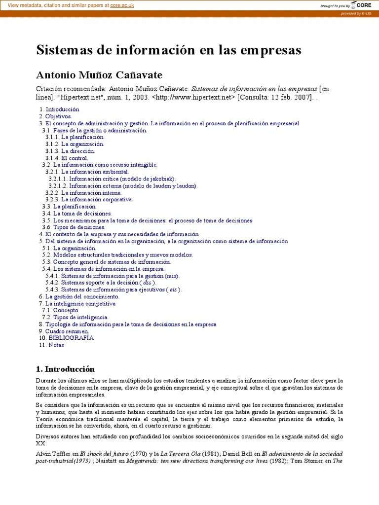 Libro Sistemas De Informacion De La Empresa | PDF | Planificación ...
