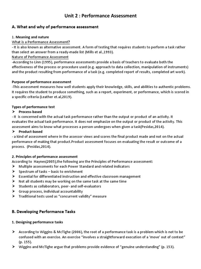 Unit 2 - Performance Assessment | PDF | Educational Assessment | Rubric ...