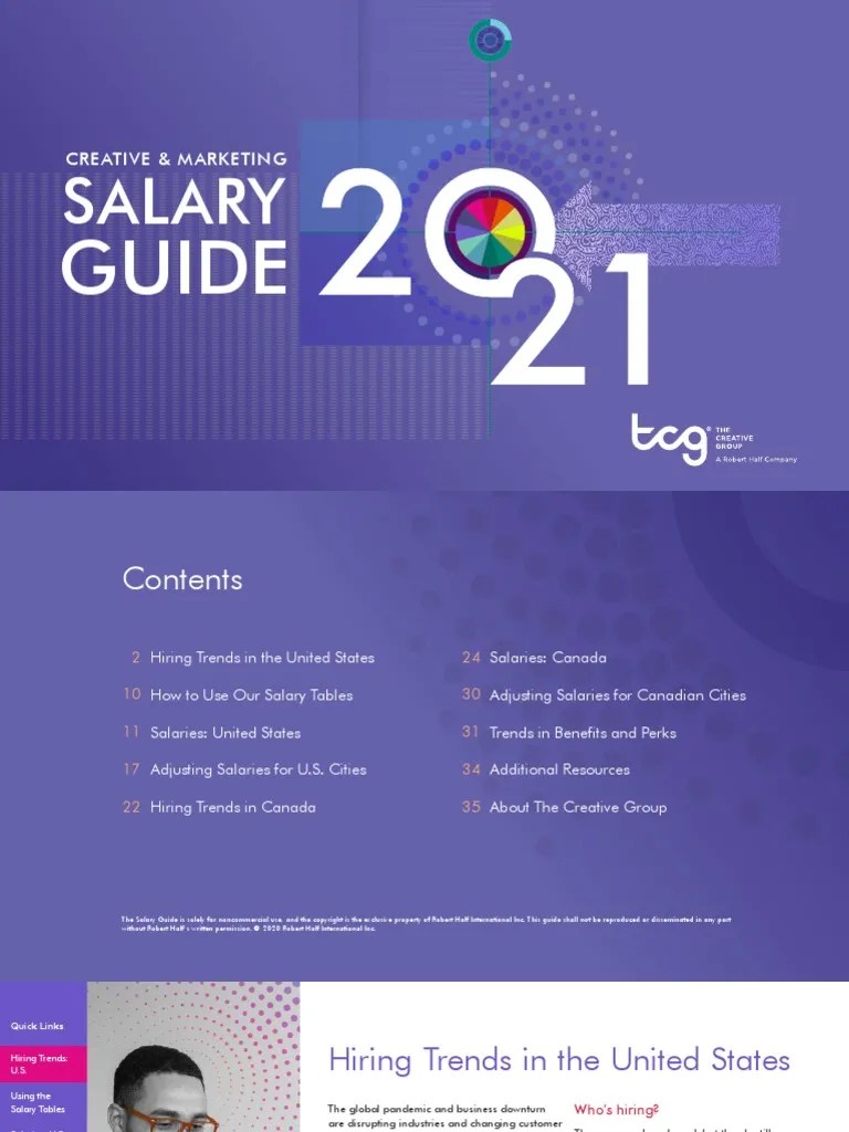 2021 Salary Guide Creative And Marketing NA | PDF | Salary | Digital ...