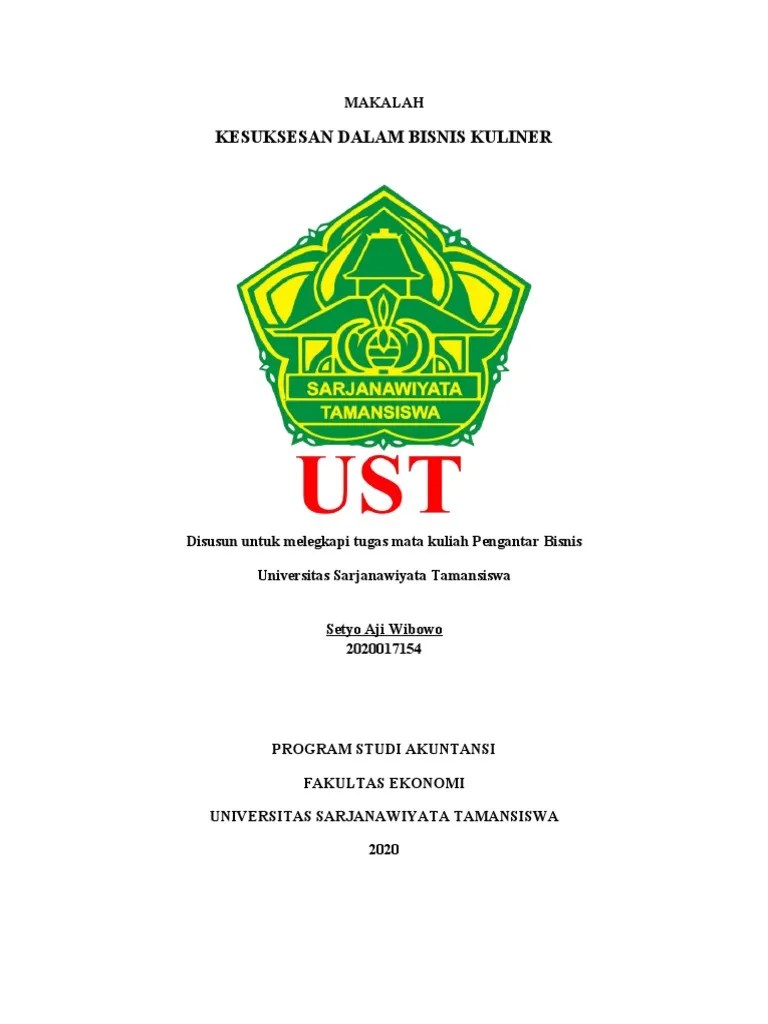Kesuksesan Dalam Bisnis Kuliner - Setyo Aji Wibowo - 2020017154 - A4 Akuntansi | PDF