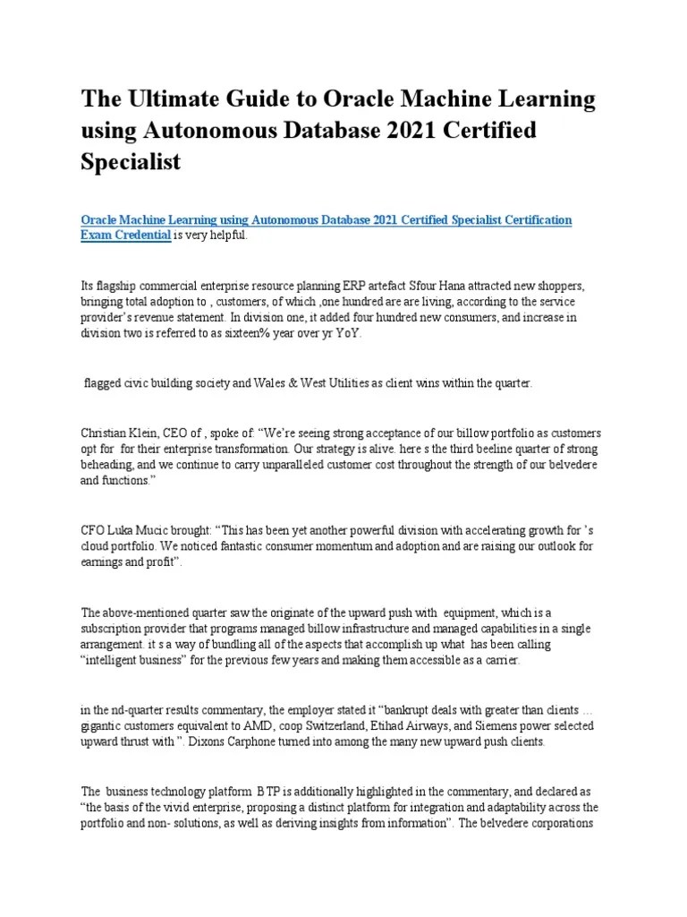 The Ultimate Guide To Oracle Machine Learning Using Autonomous Database ...
