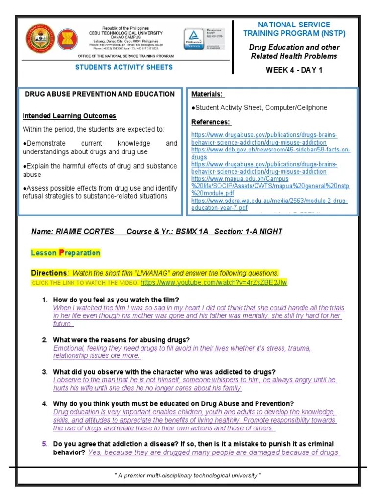 1.9 Drug Abuse Prevention And Education | PDF | Substance Abuse | Substance Dependence