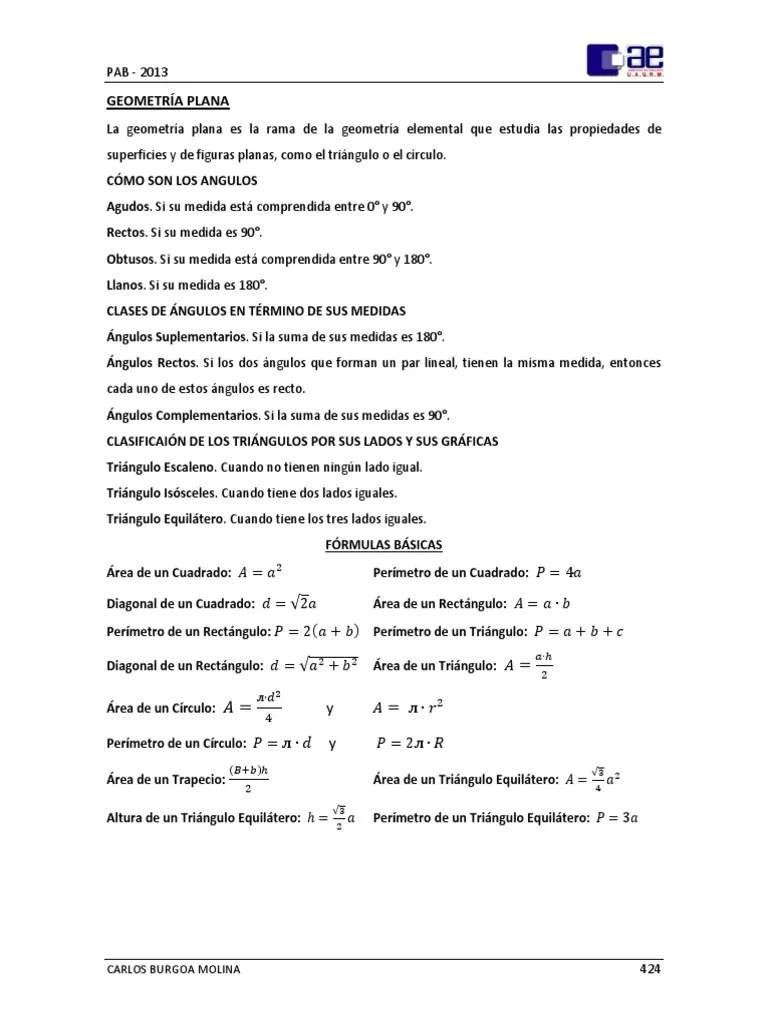 Geometría Plana | PDF | Triángulo | Rectángulo
