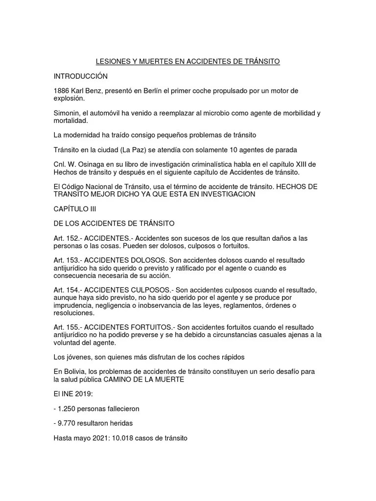 Lesiones Y Muertes En Accidentes De Tránsito | PDF | Accidente De Tráfico | Accidentes