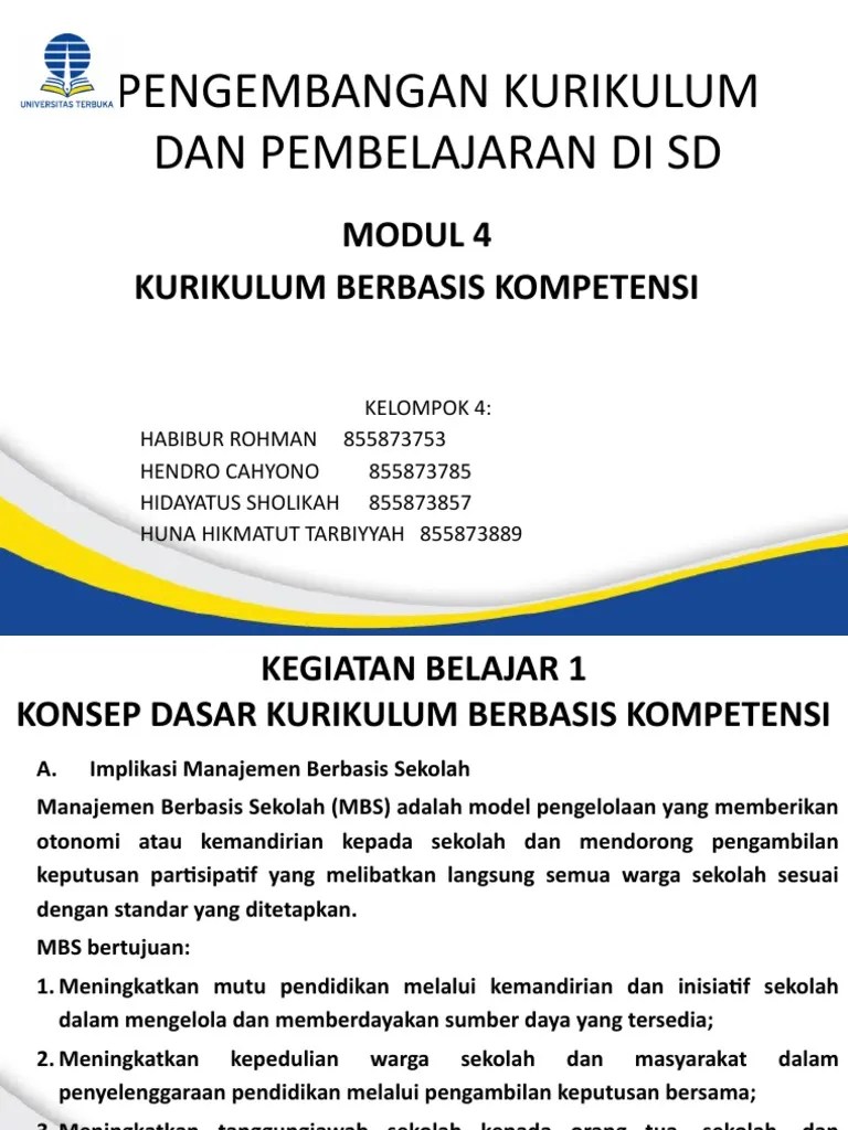 Desain pembelajaran, kurikulum tingkat satuan pendidikan, pengembangan. Pengembangan Kurikulum Dan Pembelajaran Di Sd Modul 4 Pdf