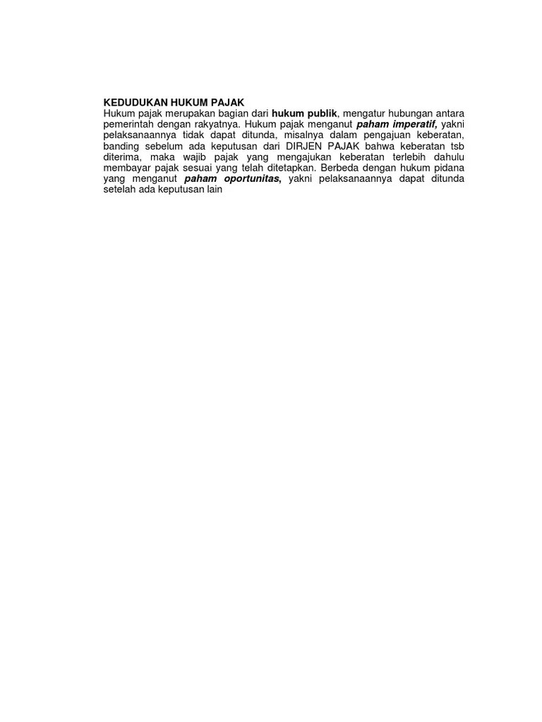 Kedudukan Hukum Pajak | PDF