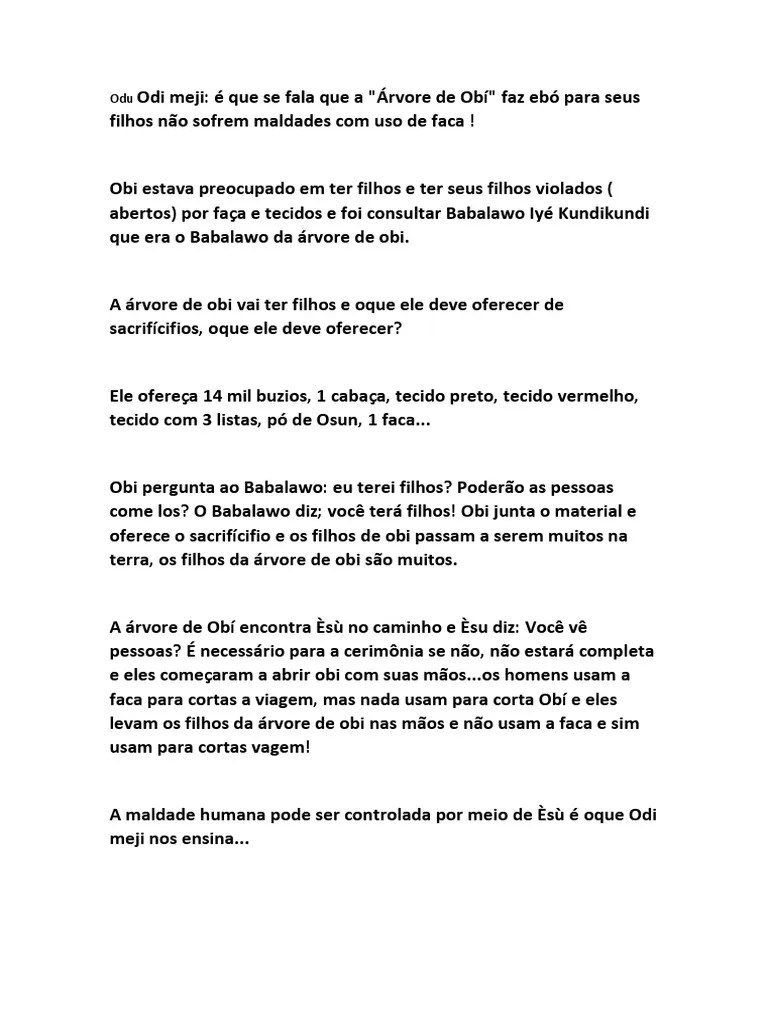Árvore De Obí Protege Seus Filhos | PDF