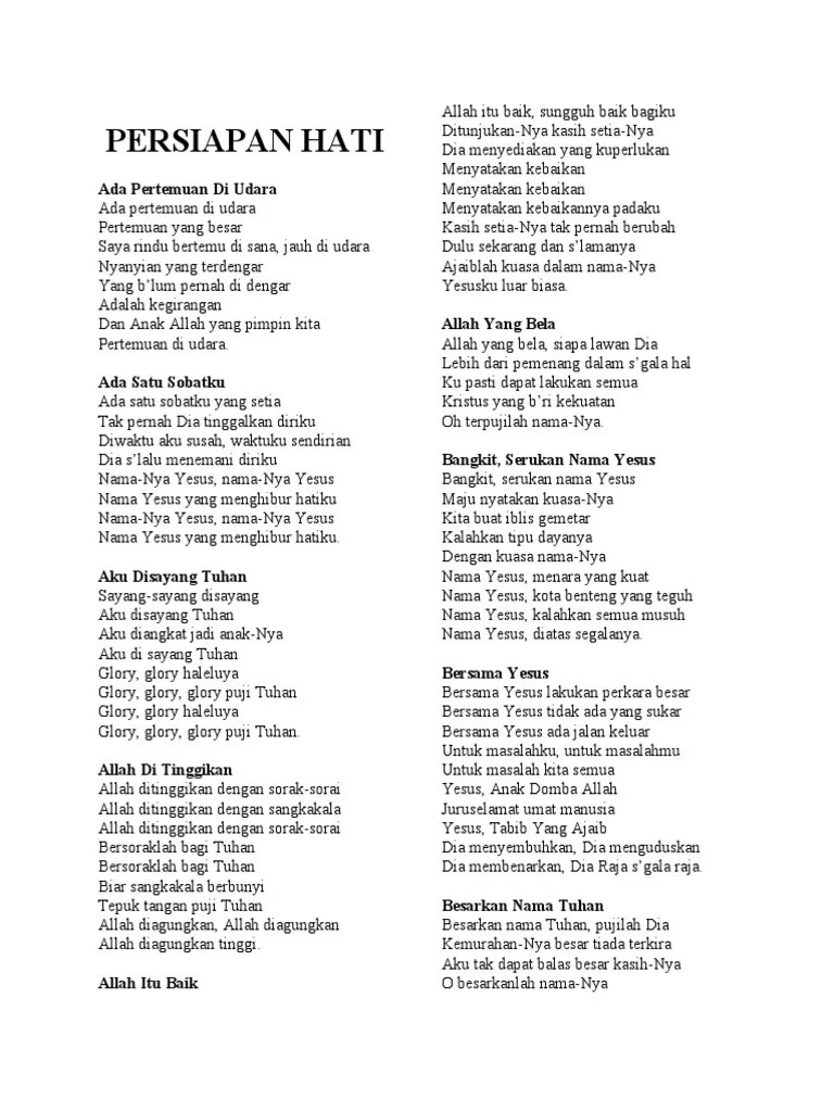 Kumpulan Lirik Lagu Rohani | PDF