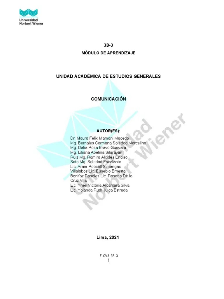 Módulo De Aprendizaje Comunicación 2021-I | PDF | Comunicación | Habla
