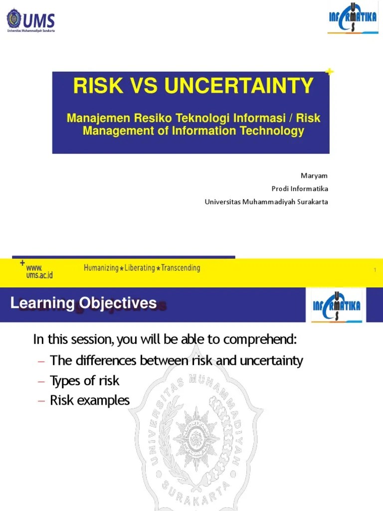 Risk VS Uncertainty | PDF | Risk | Uncertainty
