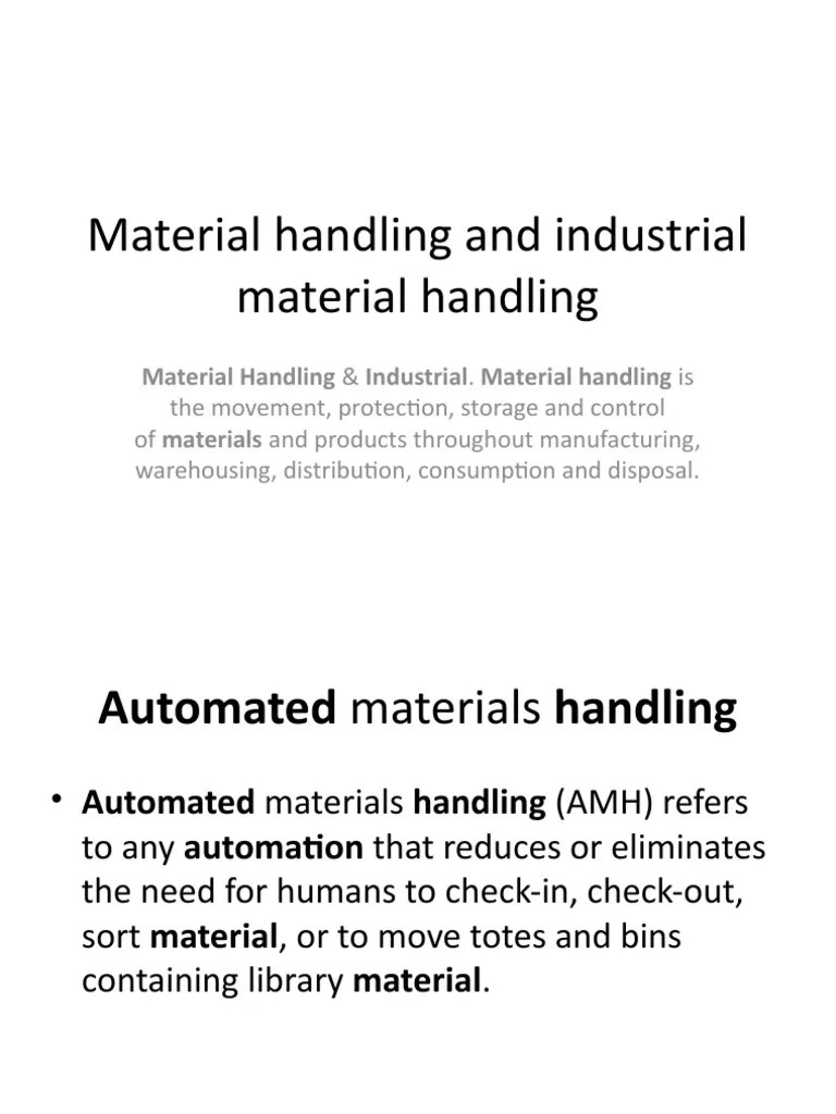 Industrial Automation In Material Handling | PDF | Automation | Business