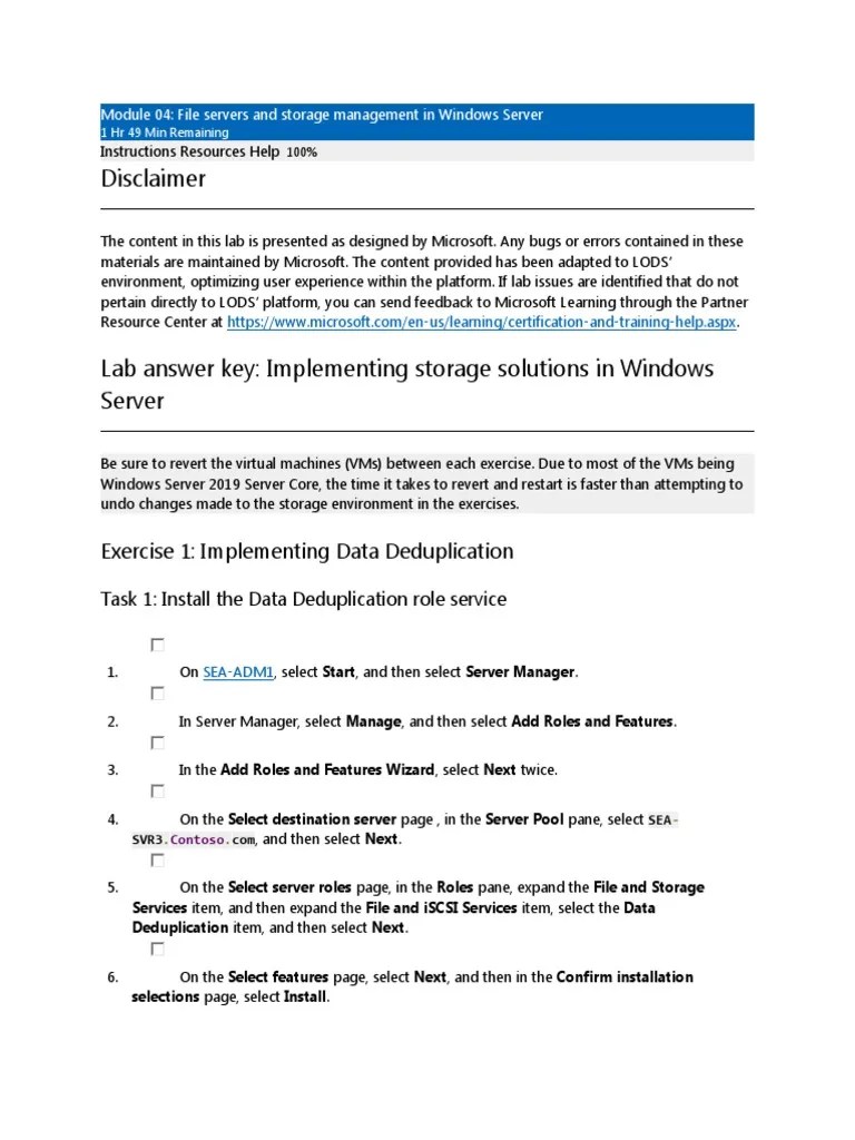 Lab 4 File Server And Storage | PDF | Online And Offline | Software ...