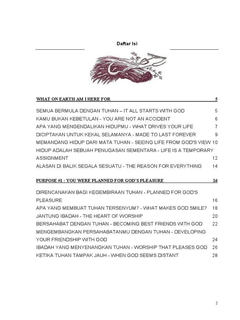 Buku The Purpose of Driven Life | PDF