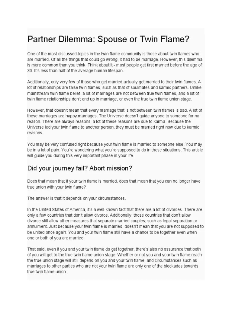 What Happens When Twin Flames Are Already Married | PDF | Marriage | Telepathy