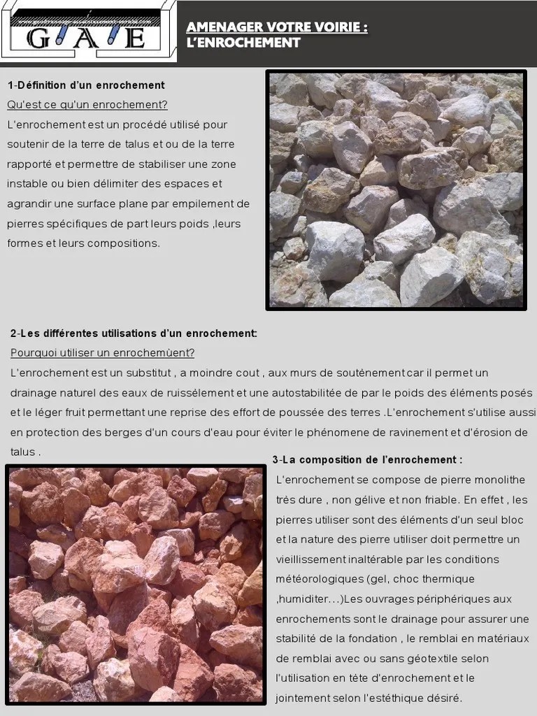 Fiche Technique Enrochement | PDF | Matériaux