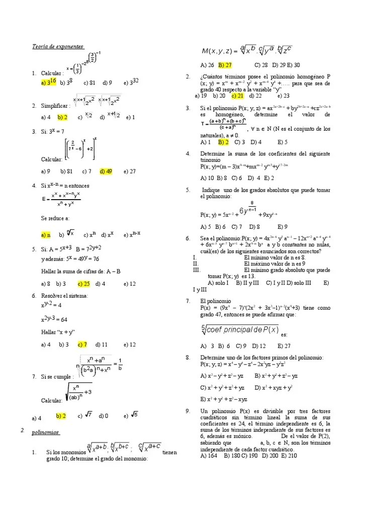 Algebra | PDF | Factorización | Matemática Elemental