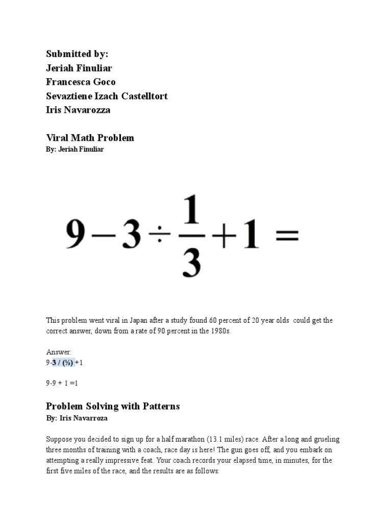Viral Math Problem | PDF