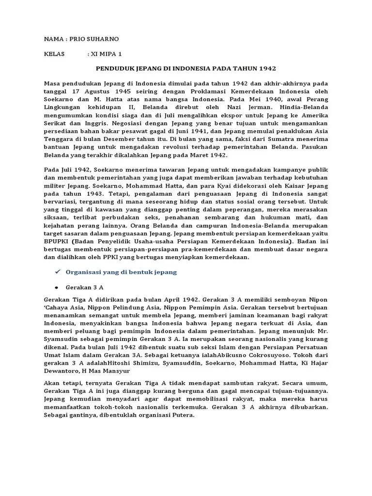 PERAN ORGANISASI YANG DIBENTUK JEPANG DI INDONESIA PADA MASA PENDUDUKAN ...