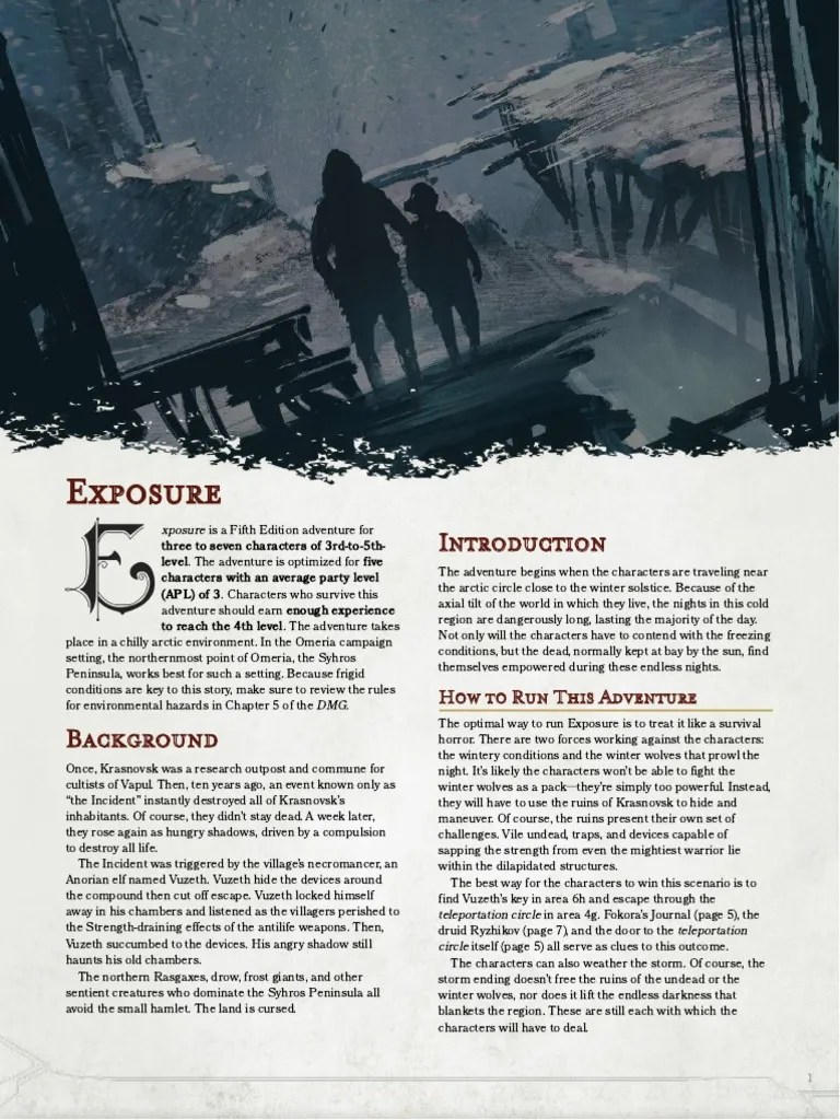 DMDave Adventure - Exposure - New 3rd-Level Adventure For Fifth Edition ...