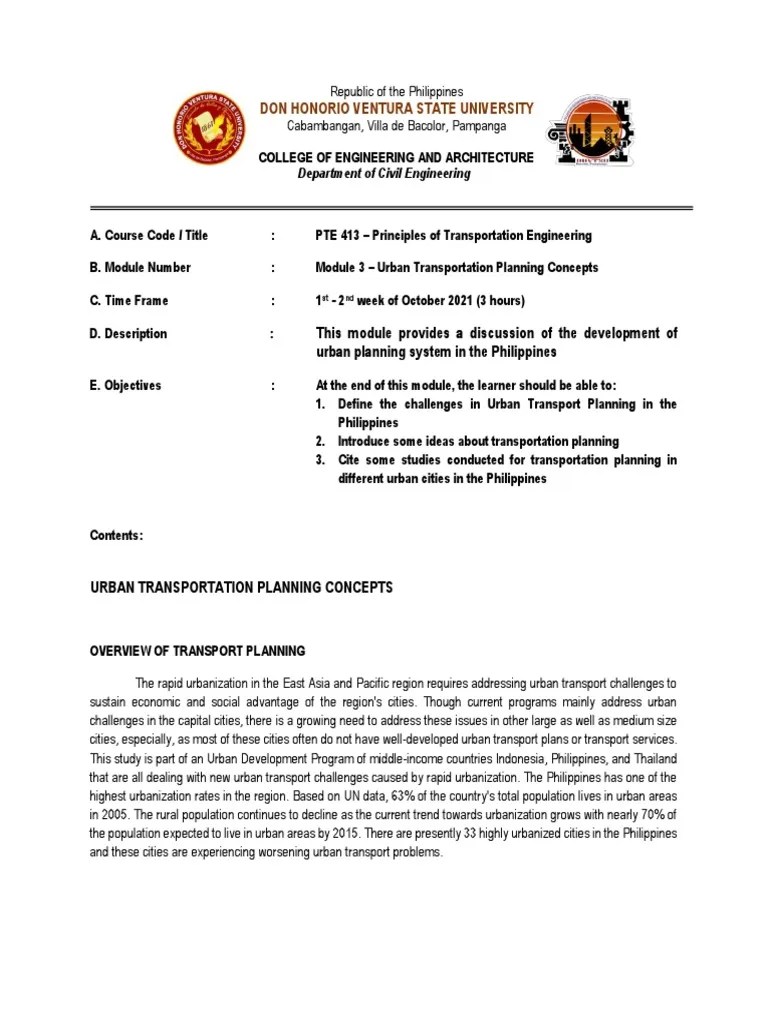 Module 3 Urban Transportation Planning Concepts V2 | PDF | Greenhouse ...