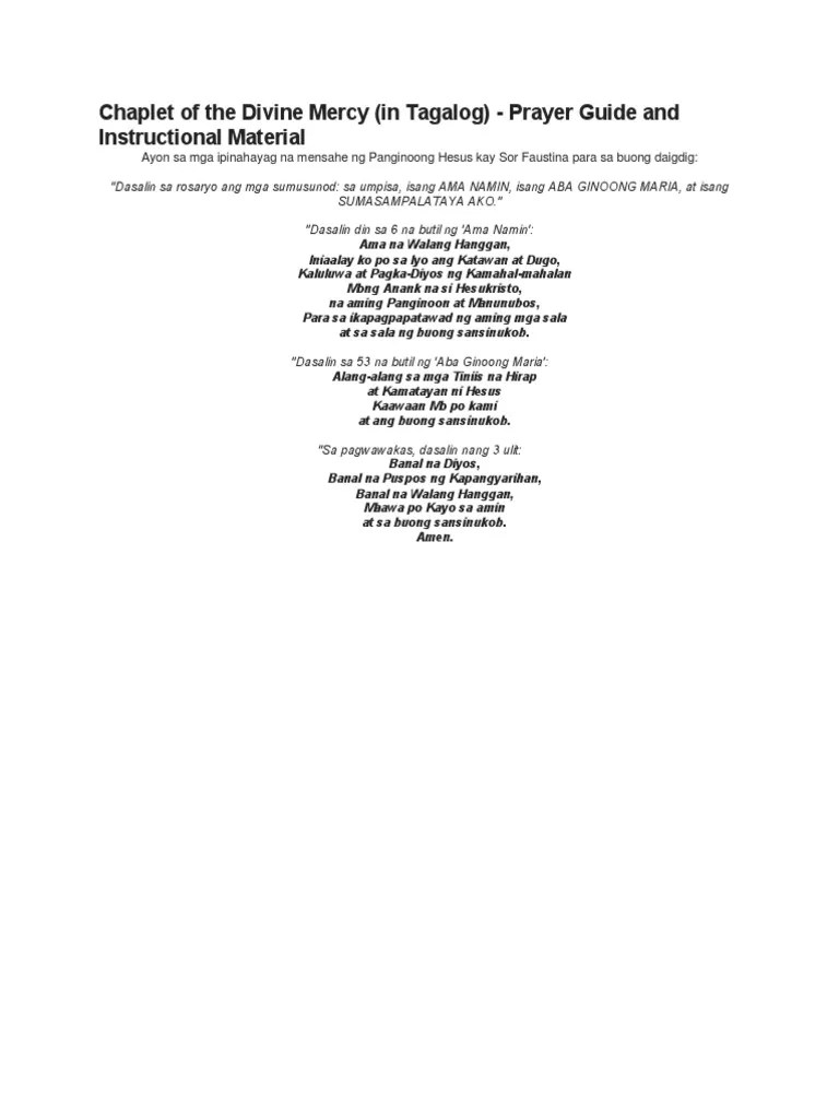 Divine Mercy Prayer | PDF