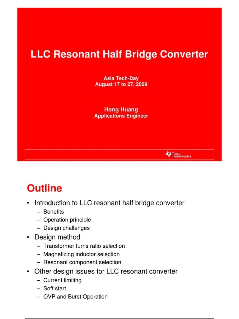 1401 Power 5 Half Bridge Converter Design Inductor