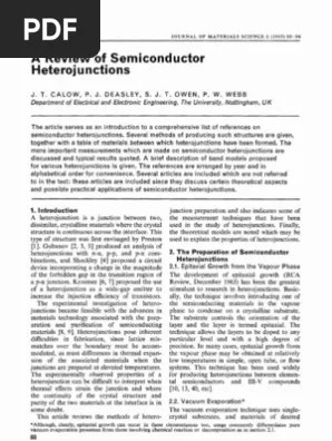 Review Of Semiconductor Hetero Junction Heterojunction P