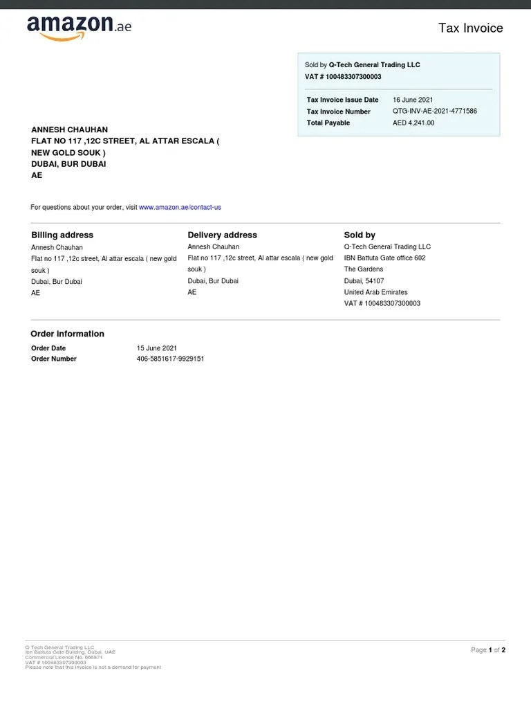 3E Iphone Invoice | PDF | Value Added Tax | Dubai