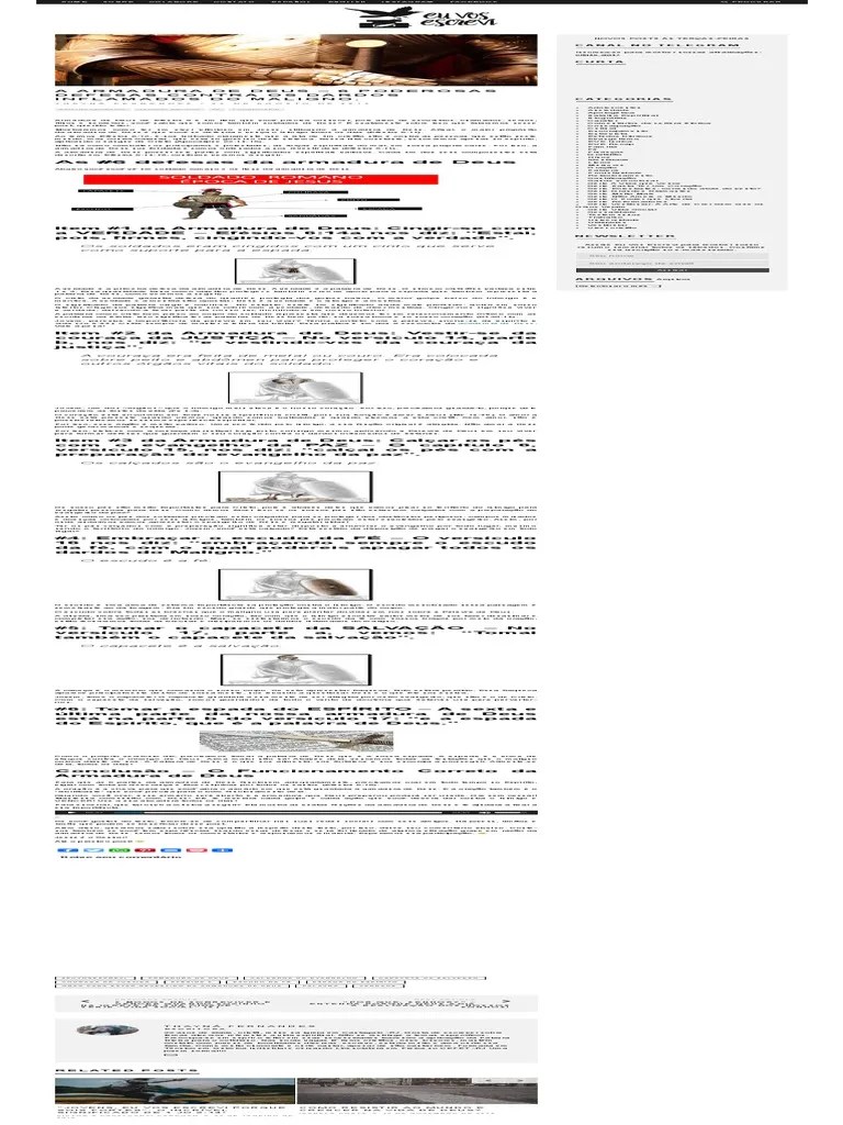 A Armadura De Deus - 6 Poderosas Defesas Contra O Maligno | PDF ...
