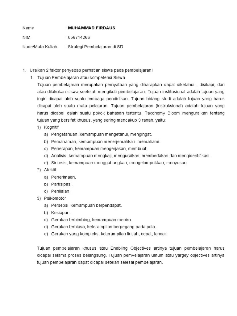 Strategi Pembelajaran | PDF