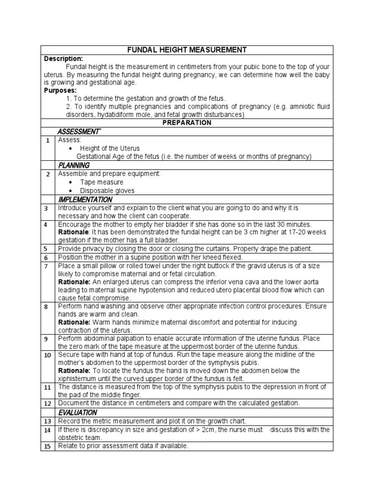 Fundal Height Measurement | PDF | Uterus | Fetus