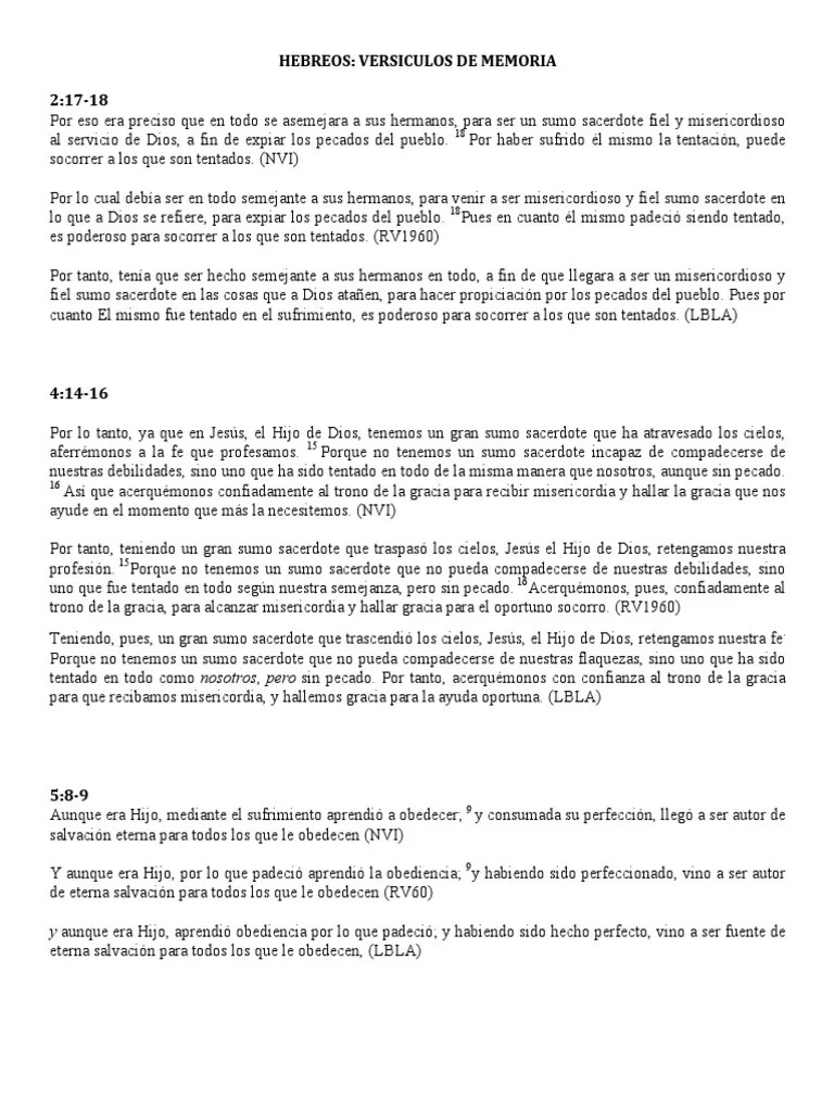 Versiculos De Memoria | PDF | Salvación | Pecado