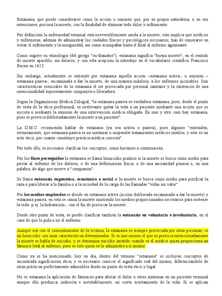 Activa Eutanasia Pasiva - Clases De Eutanasia Especialidades Medicas Medicina Clinica