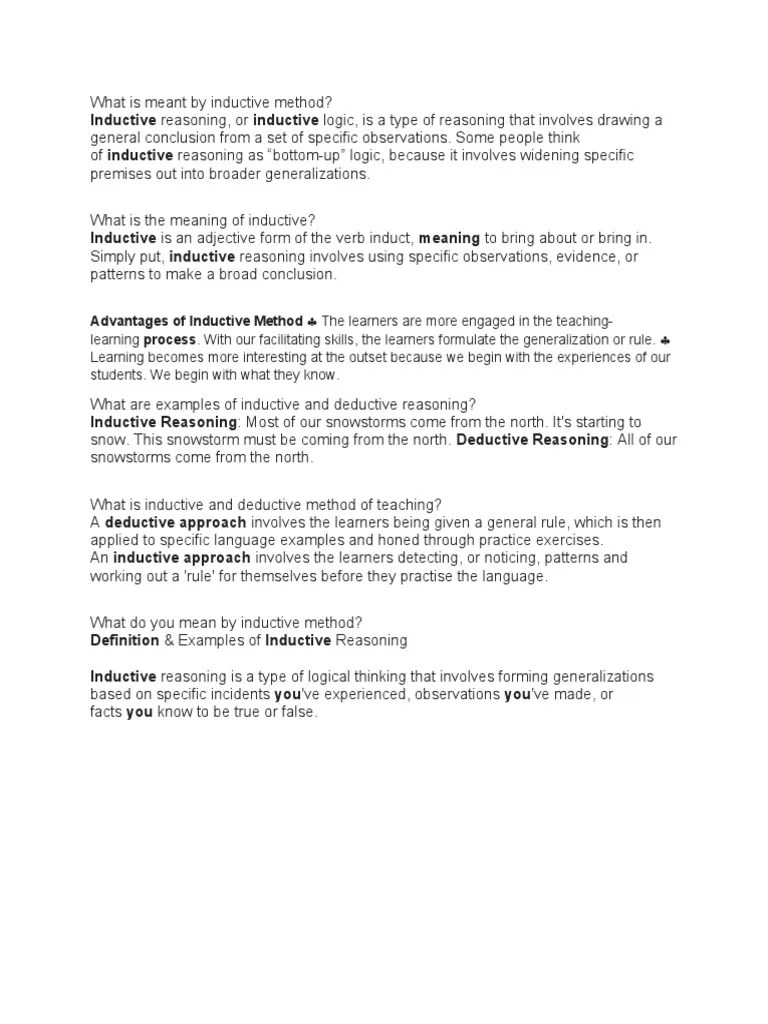 What Is Meant By Inductive Method | PDF | Deductive Reasoning | Inductive Reasoning