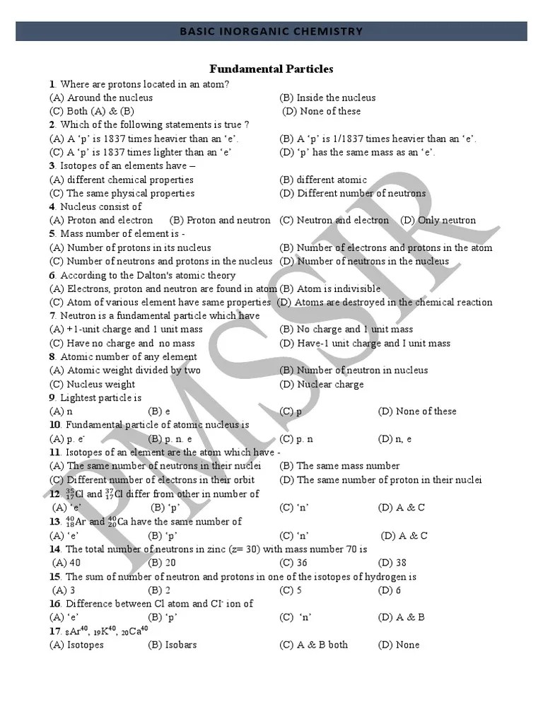 Basic Inorganic Chemistry Fundamental Particles | PDF | Atomic Orbital | Atomic Nucleus