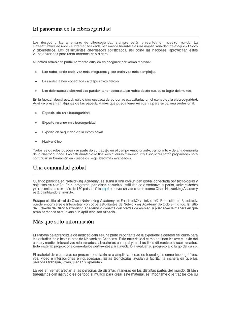 Curso De Ciberseguridad | PDF | Seguridad | La Seguridad Informática