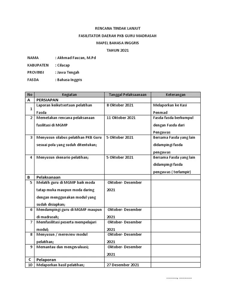 RTL Fasda B. Inggris | PDF