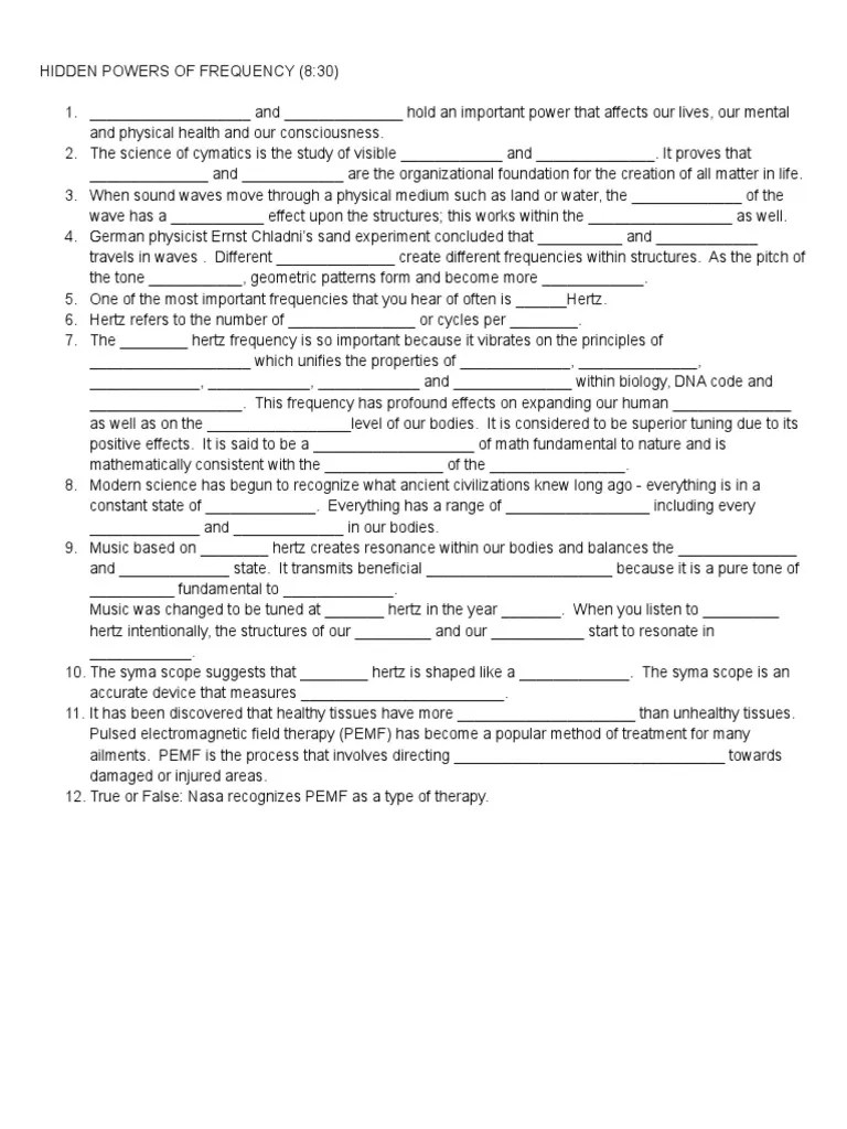 Hidden Powers Of Frequency | PDF | Frequency | Hertz