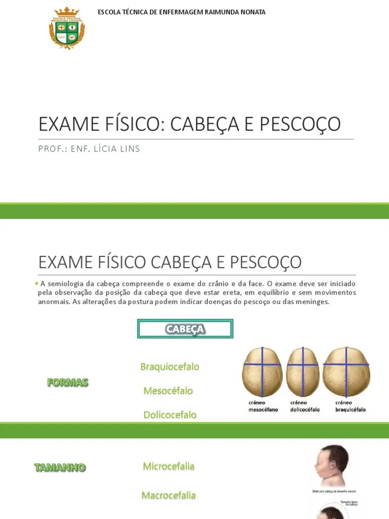 Exame Físico Cabeça E Pescoço | PDF | Especialidades Médicas | Medicina Clínica