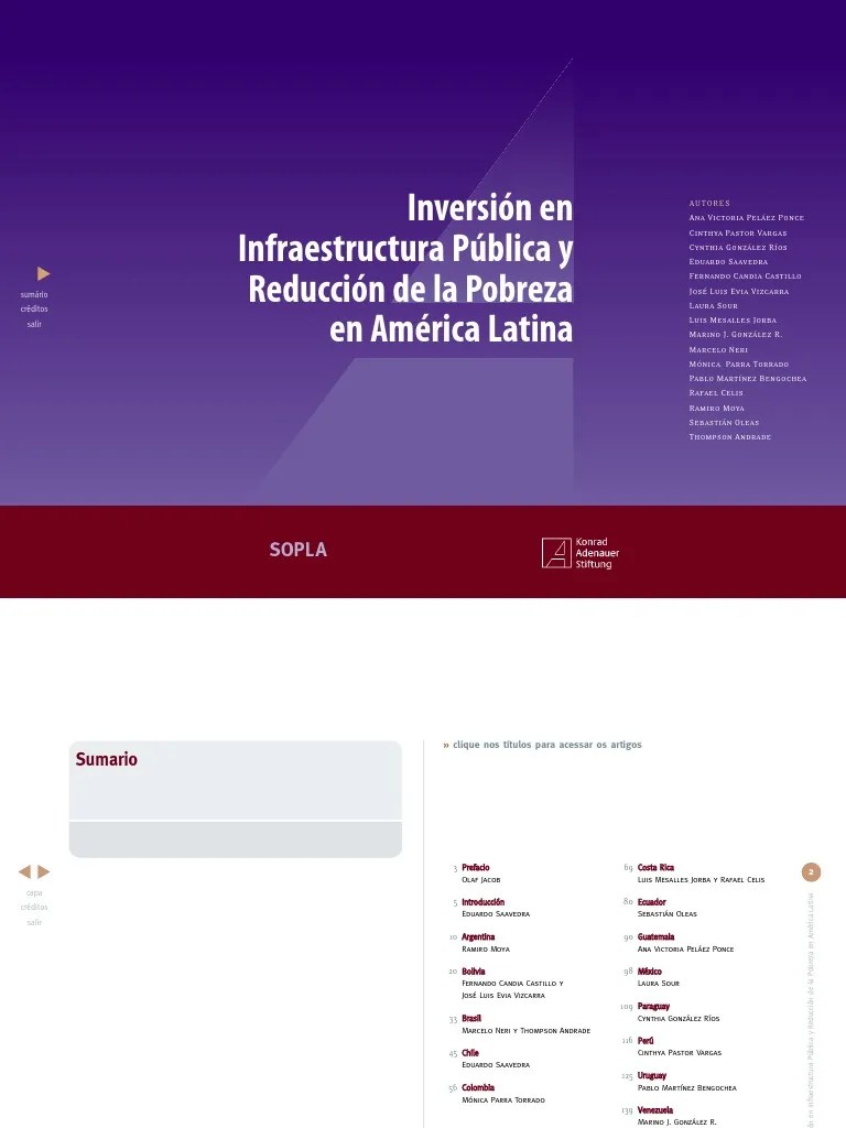 Inversión En Infraestructura Pública Y Reducción De La Pobreza En ...