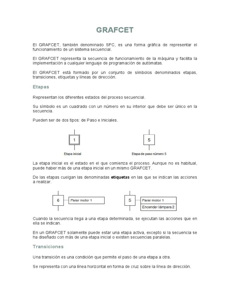 Programacion GRAFCET | PDF | Programación De Computadoras | Lenguaje De Programación