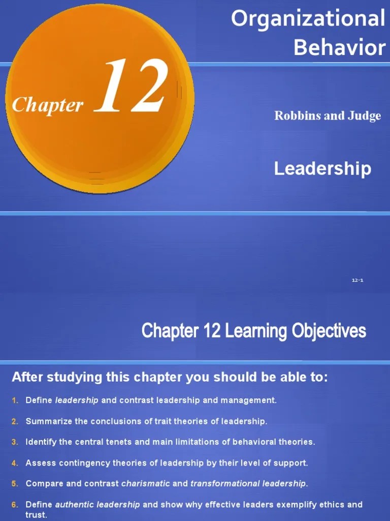 Leadership: Robbins And Judge | PDF | Leadership | Power (Social And ...