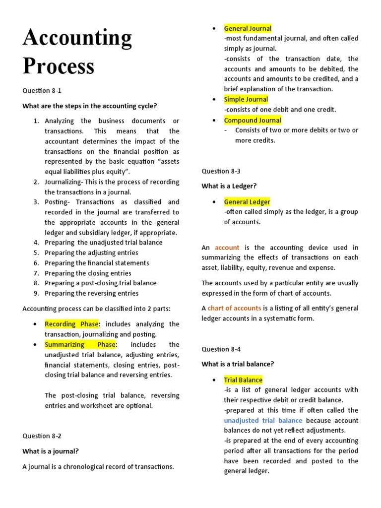 Accounting Process (NC III BOOKKEEPING REVIEWER) | PDF | Debits And Credits | Deferral